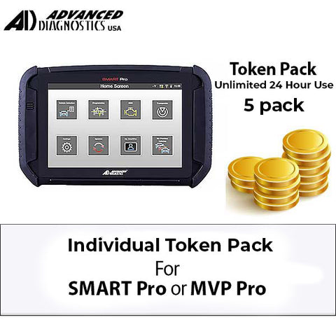 Advanced Diagnostics - 24 Hour UNLIMITED Token Plan for the SMART Pro Key Programmer - 5 pack - ( machine sold separately )