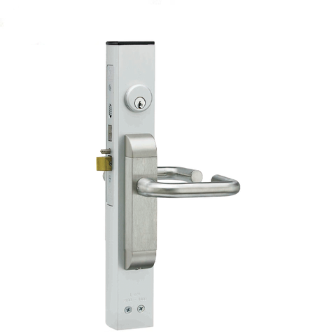 Adams Rite - 2190 -  Dual Force Interconnected Lock - 1-1/8" Backset - Flat Strike - Satin Stainless Steel