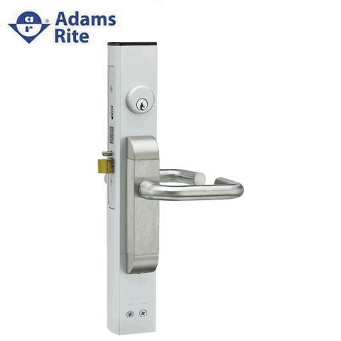 Adams Rite - 2190 -  Dual Force Interconnected Lock - 1-1/8" Backset - Flat Strike - Satin Stainless Steel