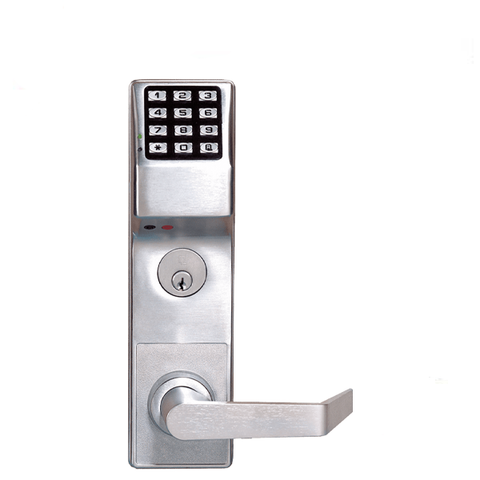 Alarm Lock Trilogy - ETDLS1G - Keypad Digital Lock w/ Audit Trail - Straight Lever - for Sargent 88 Panic Exit Bar - 26D - Satin Chrome