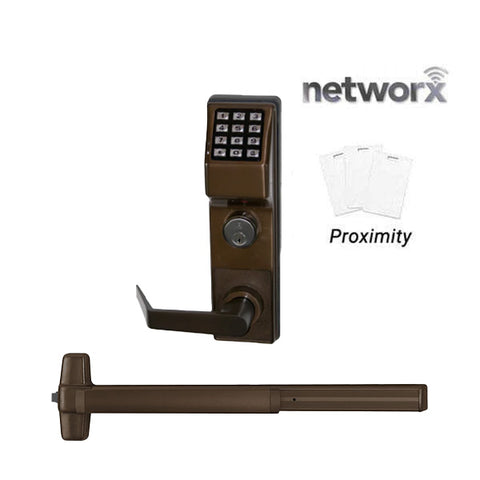 Alarm Lock Trilogy - ETPDN - Schlage Keyway - For Exit Panic Hardware  - Networx - Compatible with Von Duprin 99 Exit Device - 10B - Dark Bronze