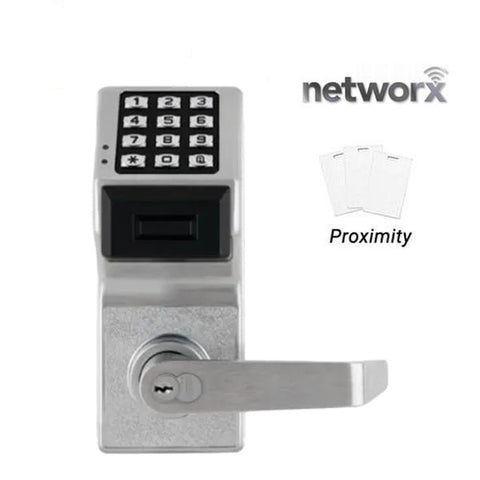 Alarm Lock Trilogy - PDL6200 - Digital PROX Lever Set - Standard Key Override w/ Door Position Switch / Request to Exit - Interchangeable Core - Networx - 26D - Satin Chrome