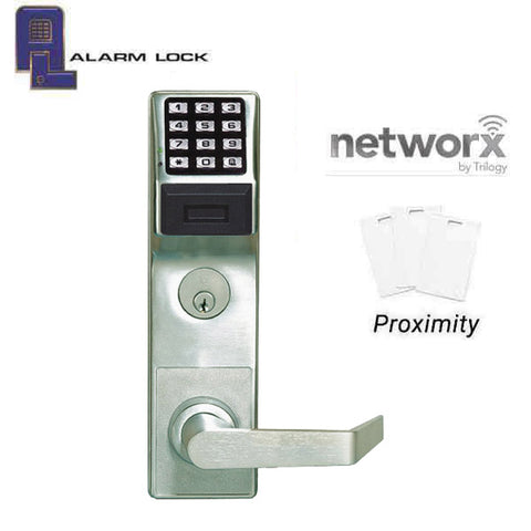 Alarm Lock Trilogy - PDL6600 - Digital Mortise Lever Lock Keyless Prox / Pin Lock Straight - Networx - Classroom - (LH ) - 26D - Satin Chrome
