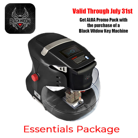 Black Widow - V2 - Limited Time ALOA Promotion - Essentials Package + ALOA Promo Pack - Portable Key Cutting Machine - Smart Phone & Tablet Support