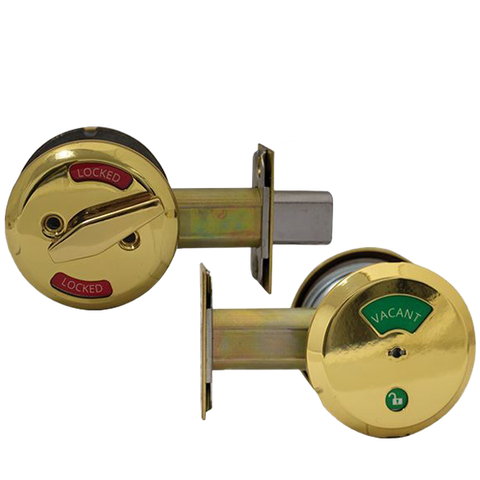 Arrow - E50 - Indicator Deadbolt - Inside Thumb Turn - Non-Keyed - Non-Handed - Grade 2 - Bright Brass