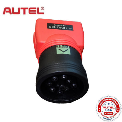 Autel - Deutsch 9-pin Adapter for use with Autel Diagnostic Machines - Works with MS906CV, MS908CV and MS909CV