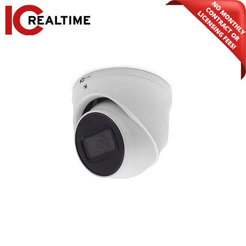 IC Realtime - AVS-4KD8021-IR / 8MP HD-AVS Indoor/Outdoor Mid Size Eyeball Dome Camera / Fixed 2.8mm Lens (110°) / 164 Feet Smart IR / Built-In Mic / 12VDC