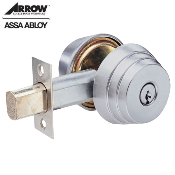 Arrow - E Series Deadbolt - 2 3/4" Backset - Deadbolt Double Cylinder - Satin Chrome 626 /US26D Finish - Grade 2