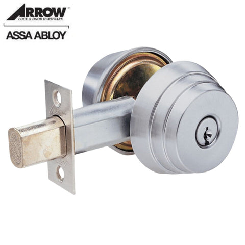 Arrow - E Series Deadbolt - 2 3/4" Backset - Deadbolt Double Cylinder - Satin Chrome 626 /US26D Finish - Grade 2