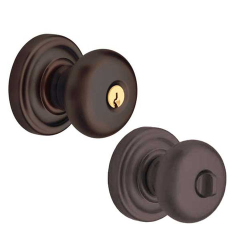 Baldwin Estate - 5205 Classic Knob Set - 5048 Circle Rose - Venetian Bronze - Entrance - Grade 2