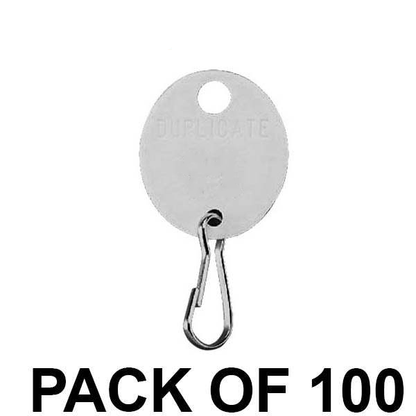Lund - 504 - White Fiber Oval Key Tags - Snap-on Links - Optional Numbered (Pack of 100)