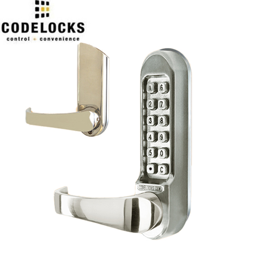 CodeLocks - CL515 - Mechanical Lock - Heavy Duty - Optional Backset - Tubular Latch Bolt - Passage Function - Stainless Steel