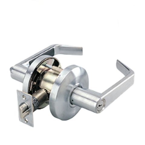 Cal-Royal - CSL05 - Cylindrical Leverset - Satin Chrome - Storeroom - Schlage C Keyway - Fire Rated - ASA Strike - Grade 2 - Satin Chrome US26D