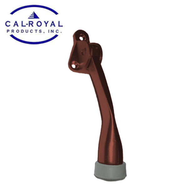 Cal-Royal - DH25 - Kick Down Door Stop - 4" - Die Cast Zinc - Rubber Stop - Optional Finish