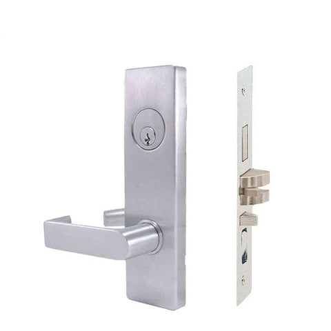 Cal-Royal - NM8050 - NM Series Mortise Lock - Heavy Duty - Office / Entrance Function - SE Escutcheon - 2 3/4" Backset - Right Handed - Satin Chrome - Fired Rated - Grade 1