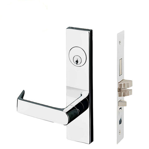 Cal-Royal - NM8453 - NM Series Mortise Lock - Heavy Duty - Entrance Function - Left Handed - SE Escutcheon - 2 3/4" Backset - Bright Chromium Plated - Fired Rated - Grade 1