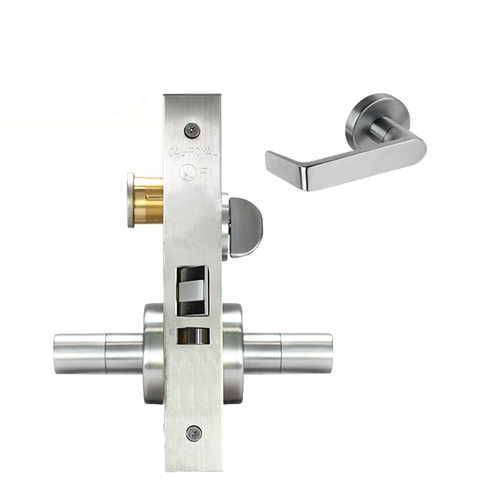 Cal Royal - NM8453 - NM Series Mortise Lock - Heavy Duty - Entrance - Left Handing - SS Escutcheon - 2 3/4" Backset - Satin Chrome - Fire Rated - Grade 1