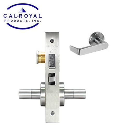 Cal-Royal - NM8456ss - Sectional Trim Corridor Mortise Lock - Right Handed Handling - US26D Satin Chrome Plated - Grade 1