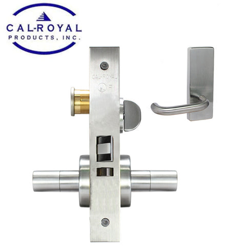 Cal-Royal - SC8453 - SC Series Mortise Lock - Heavy Duty - Passage - TE Lever - 2 3/4" Backset - Bright Chromium - Fired Rated - Grade 1