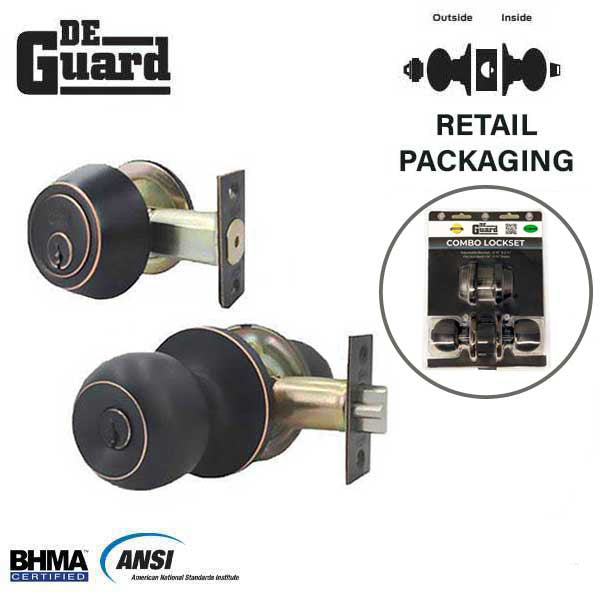 Premium Combo Lockset - Oil Rubbed Bronze - Entrance - Retail Packaging - KW1/SC1 - Grade 3