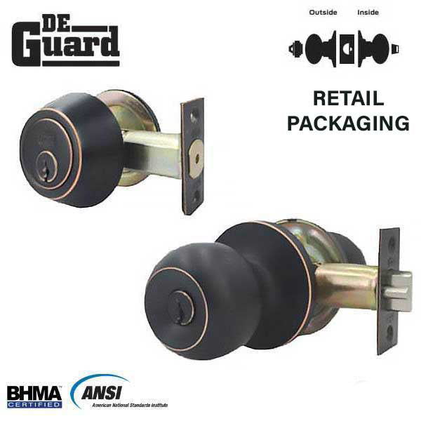 Premium Combo Lockset - Oil Rubbed Bronze - Entrance - Retail Packaging - KW1/SC1 - Grade 3