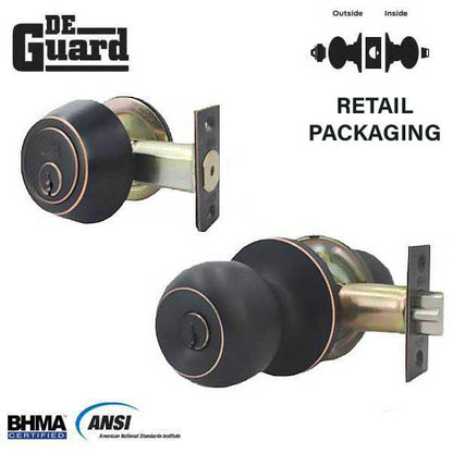 Premium Combo Lockset - Oil Rubbed Bronze - Entrance - Retail Packaging - KW1/SC1 - Grade 3