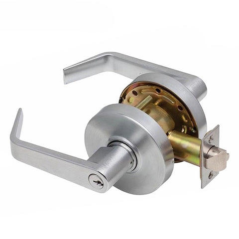 Dexter C1000 - Commercial Lever Set Handle - Cylindrical Lockset - Turn Pushbutton - Keyed Different - 2-3/4” Standard Backset  - 2 3/8" Deadlatch - Oil Rubbed Bronze - Entrance - Fire Rated - Grade 1