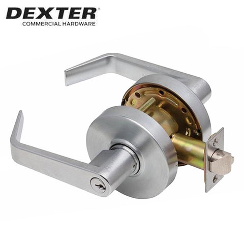 Dexter C1000 - Commercial Lever Set Handle - Cylindrical Lockset - Turn Pushbutton - Keyed Different - 2-3/4” Standard Backset  - 2 3/8" Deadlatch - Oil Rubbed Bronze - Entrance - Fire Rated - Grade 1