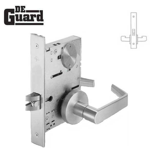 Extra Heavy Duty Mortise Door Lock - Passage - No Cylinder - Satin Chrome - Grade 1