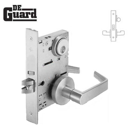 Extra Heavy Duty Mortise Door Lock - Classroom - Keyed Cylinder - Satin Chrome - Grade 1