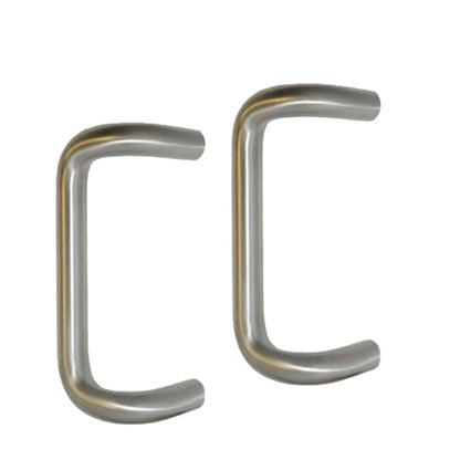 Don-Jo - 1157 - Offset Round Door Pull - Back to Back - 10" CTC - 628 - Satin Aluminum