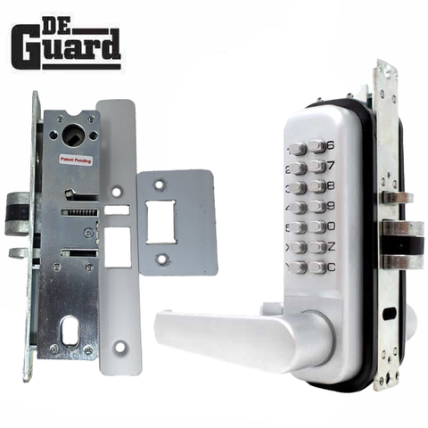Premium Narrow-Stile - Mechanical Keypad Keyless Lever Set - Satin Chrome