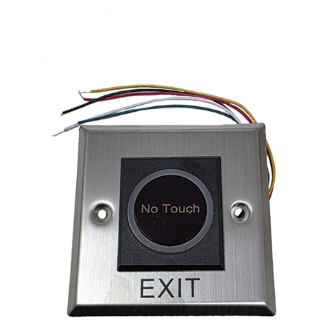Contactless No Touch - Door Exit Button - Square - Stainless Steel Plate - NO/NC/COM - 12VDC