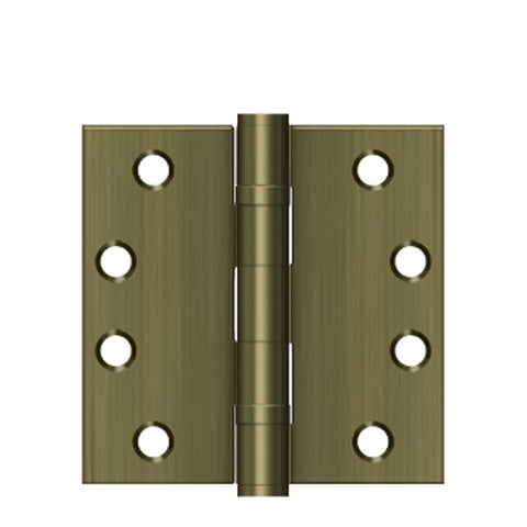 Deltana - 4" x 4" Square Hinge - Heavy Duty - Ball Bearing - Antique Brass