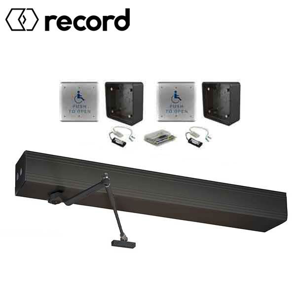 Record - EZ 36 Wireless Automatic Door Kit - PULL Arm - Universal Straight Arm - 39" Header (36" Door) - Antique Bronze - - For Single Doors
