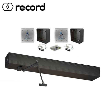 Record - EZ 36 Wireless Automatic Door Kit - PULL Arm - Universal Straight Arm - 39" Header (36" Door) - Antique Bronze - - For Single Doors