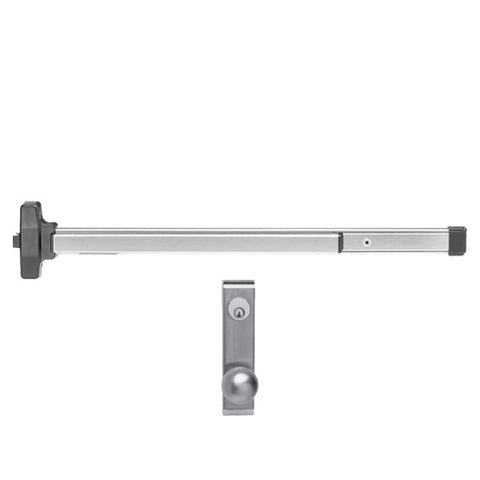 Falcon - 19-R-K - Rim Type Pushpad Exit Device - Classroom Knob - 36" - Entrance By Knob - US32D - Satin Stainless Steel