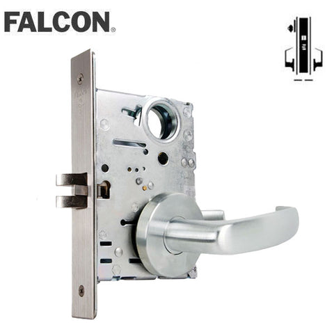 Falcon - MA101-QG - Cylinder Mortise Lock - Passage - Quantum Lever - 626 - Satin Chrome - Optional Handing - Fire Rated - Grade 1