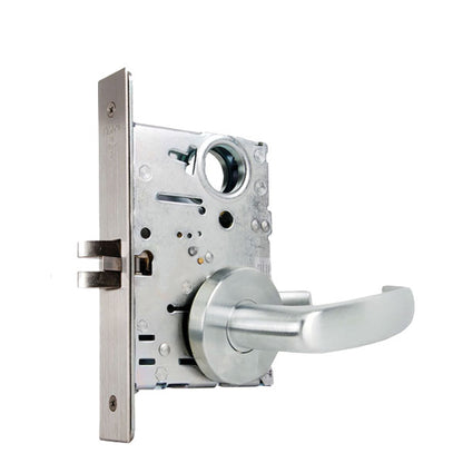 Falcon - MA101-QG - Cylinder Mortise Lock - Passage - Quantum Lever - 626 - Satin Chrome - Optional Handing - Fire Rated - Grade 1