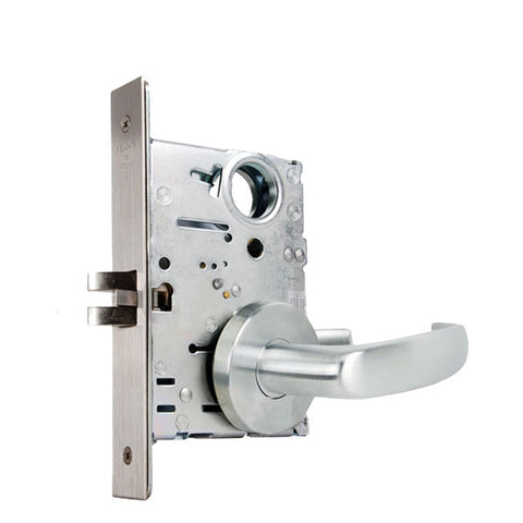 Falcon - MA101-QG - Cylinder Mortise Lock - Passage - Quantum Lever - 626 - Satin Chrome - Optional Handing - Fire Rated - Grade 1