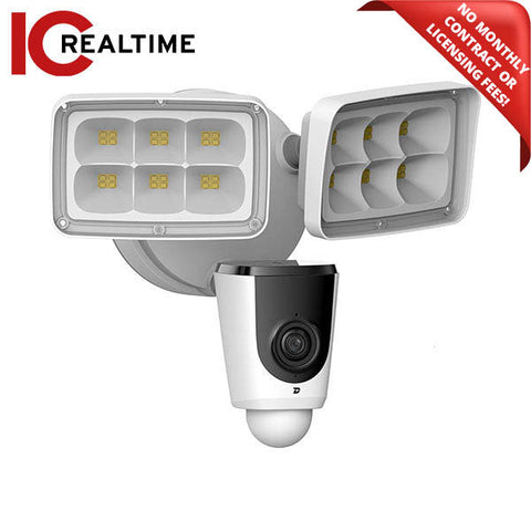 IC Realtime - FLOODER / 2MP Wi-Fi Outdoor Floodlight Camera / Fixed 2.8mm Lens / 33ft Distance Night Vision / 100 VAC To 240 VAC / Built-In Mic