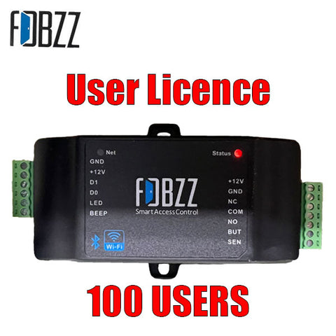FOBZZ - Smart Access Control System - User Licenses - 10 Users / 50 Users / 100 Users / No Hardware Included (Optional Number of Users)