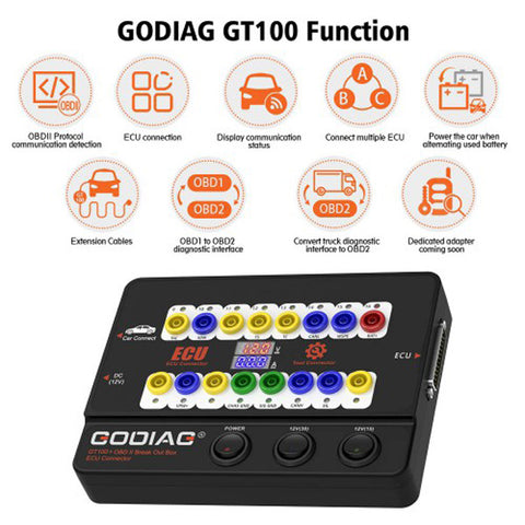 Godiag - GT100+ - OBD II Break Out Box ECU Connector (PRE-ORDER)