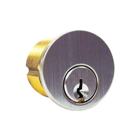 GMS - M100-SC - Mortise Cylinder - 1" - 5-Pin - Drilled 6 - Schlage C Keyway - US26D - Satin Chrome