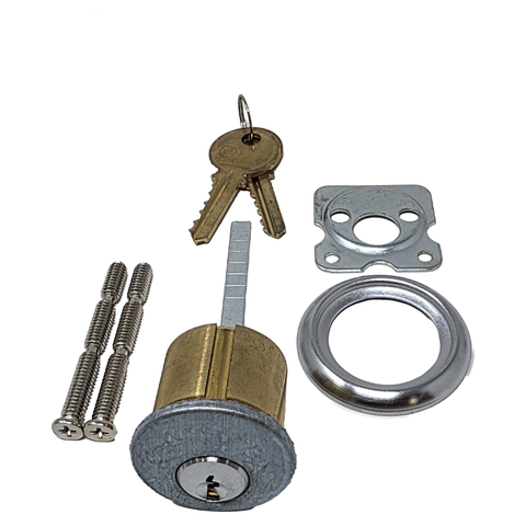 GMS Rim Cylinder - 1-1/8" - 5 Pin -  US26D - Satin Chrome
