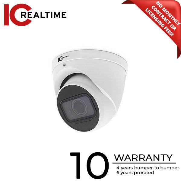 IC Realtime - HDMX-E50V-IR-DPM1 / 5MP 16:9 HD-AVS Indoor/Outdoor Mid Size Eyeball Dome / Varifocal 2.7-13.5mm Motorized Lens (113° - 31°) / 197 Feet Smart IR