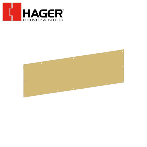 Hager - 190S - Kick Plate - 8" x 34" - Satin Brass Finish