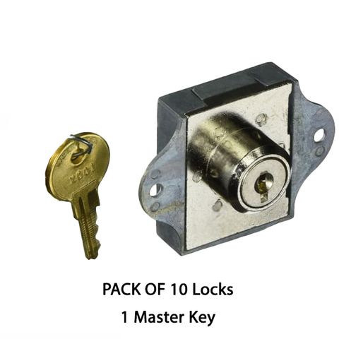 HPC - Desk / Drawer / Cabinet MK DeadBolt - 10 Pack - w/ One - 11083 - Master Key