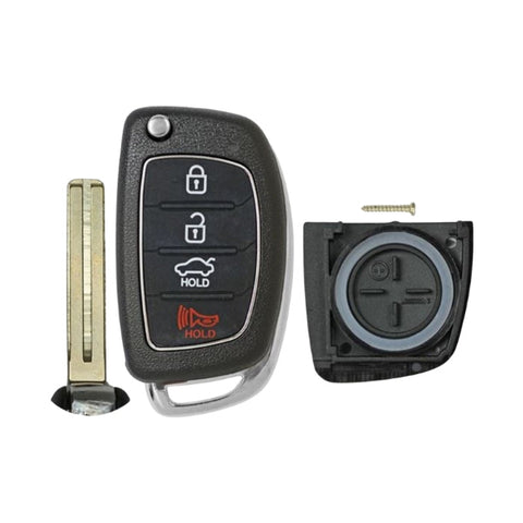 Aftermarket Hyundai key fob shell – open view showing interior