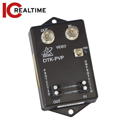 IC Realtime - DTK-PVP27B / Ditek Power and Video Surge Protection for Analog Cameras and Recorders, 12/24V AC/DC